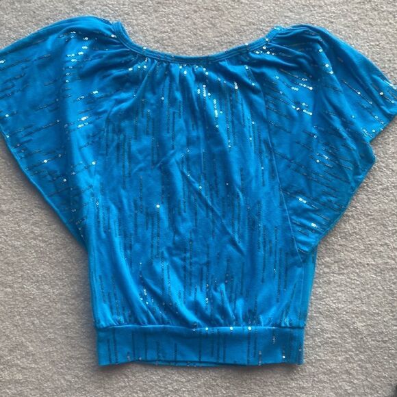 BCX Girl Turquoise Sequined Top! - Picture 4 of 7